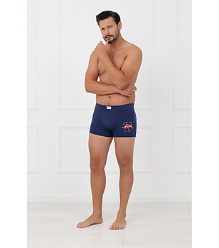 Тъмносини мъжки памучни боксерки с щампа FERNANDO снимка