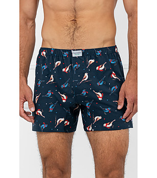 Мъжки памучни боксерки с принт на птици REMIZ снимка