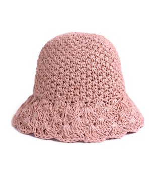 Светлорозова лятна плетена шапка Alonna снимка