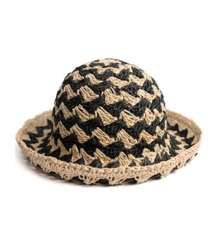 Черна лятна шапка тип бъкет със светлобежов детайл Safira снимка