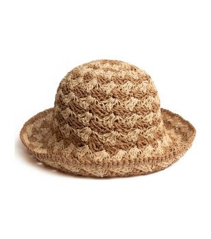 Дамска лятна шапка тип bucket в светлокафяво и светлобежово Safira снимка