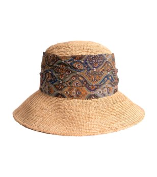 Лятна шапка с малка периферия Ellie в светъл бежов цвят снимка