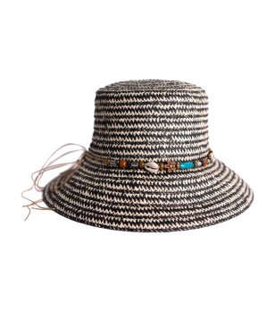 Шапка в черно и бяло с малка периферия CHAPLET снимка