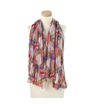 Многоцветен шал на точки с принт Mix & Match снимка