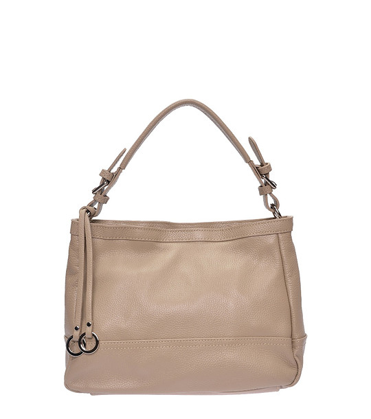 Бежова раменна чанта снимка