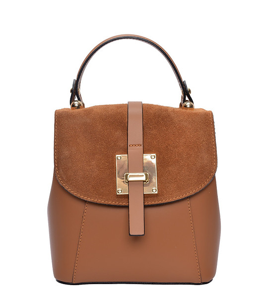 Кафяв раничка с капак от велур снимка