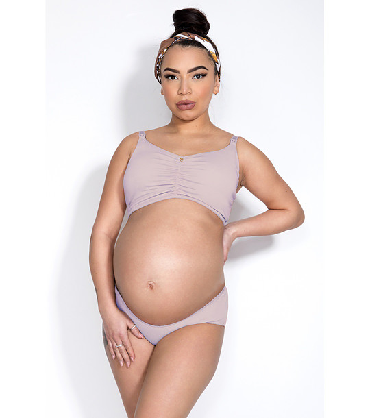 Розов памучен сутиен за кърмене MAMA снимка