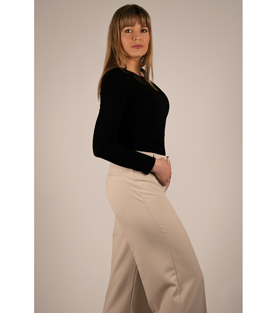 Черна дамска блуза с дълъг ръкав Ginger снимка