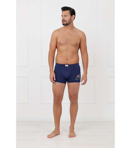 Тъмносини памучни мъжки боксерки SPEED снимка