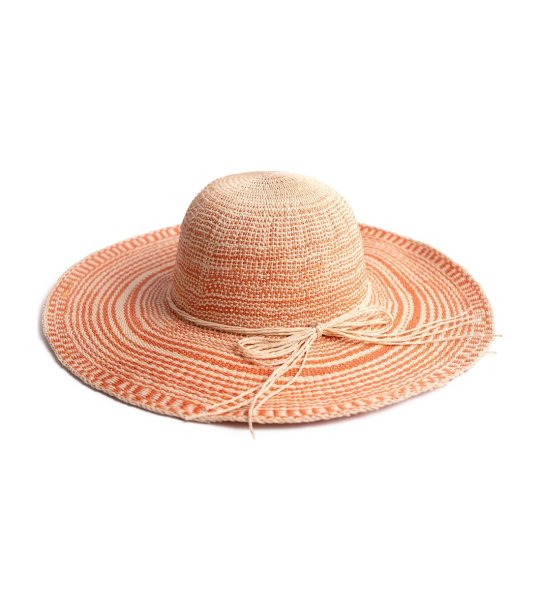 Лятна шапка Corinne в оранжево и екрю снимка