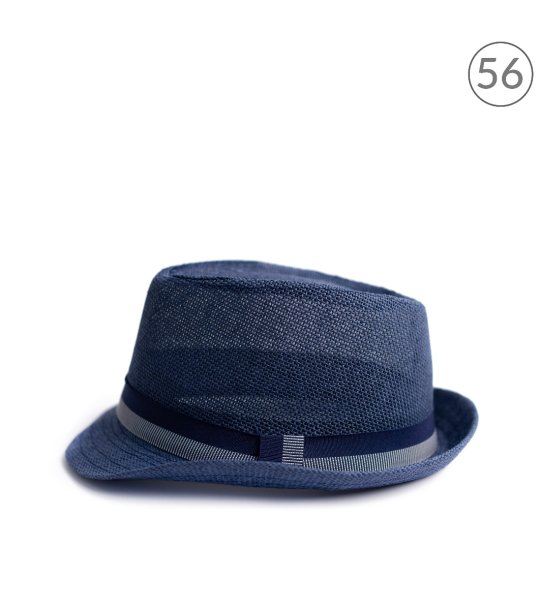 Тъмносиня лятна шапка тип трилби Carros снимка