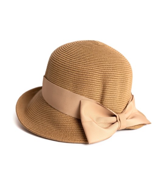 Бежова лятна шапка с малка периферия AMEY снимка