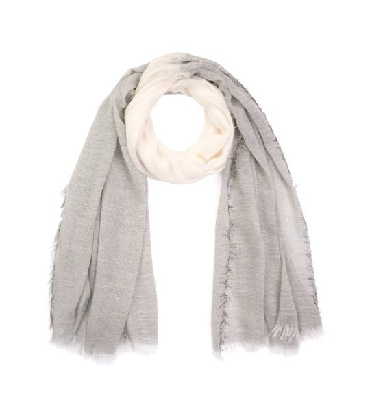 Шал Logan в сиво и екрю с памук снимка