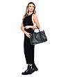 Черна дамска чанта от естествена кожа-1 снимка