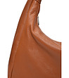 Кафява чанта тип hobo Cognac-3 снимка