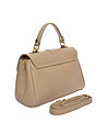 Дамска кожена чанта в цвят таупе Sanoma-2 снимка