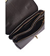 Тъмнокафява дамска кожена чанта-4 снимка