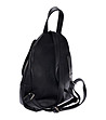 Черна кожена дамска раница Lora-2 снимка