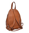 Кожена дамска раница Lora в цвят коняк-2 снимка