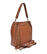 Дамска кожена чанта в цвят коняк Moni-2 снимка