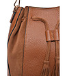 Дамска кожена чанта в цвят коняк Moni-3 снимка
