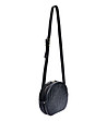 Черна кръгла дамска кожена чанта с ефектен релеф Darlene-2 снимка