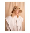 Бежова лятна шапка с малка периферия CHAPLET-1 снимка