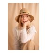 Бежова лятна шапка с малка периферия CHAPLET-2 снимка