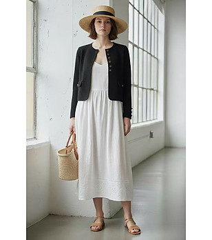 Червено дамско сако  с копчета снимка