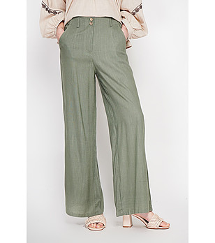 Дамски панталон в каки цвят  снимка