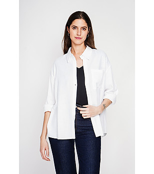 Бяла риза с дълъг ръкав BLANC снимка