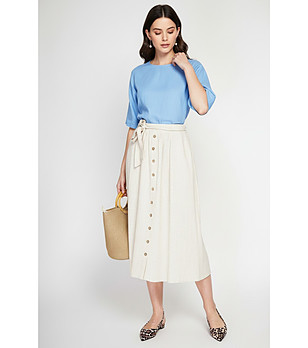 Бежова ленена пола с копчета LIN снимка