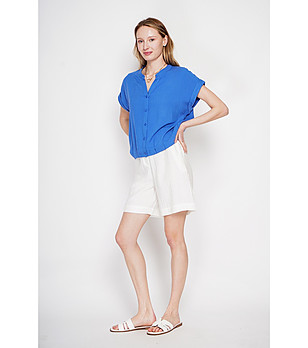 Синя риза с туниска яка AZUR снимка