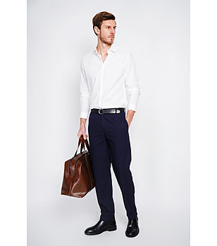 Бяла риза с италианска яка BLANC снимка