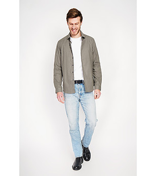 Мъжка риза в каки цвят CLAIRE снимка