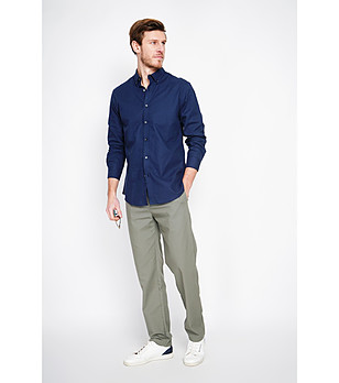 Мъжки панталон в каки цвят с ластичен колан  снимка