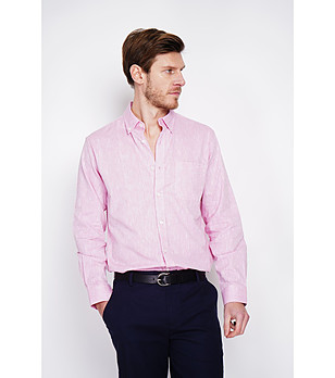 Мъжка розова риза с джоб ROSEE снимка