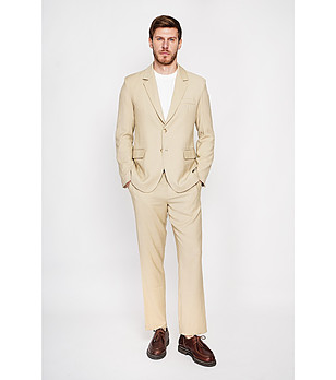 Бежово мъжко сако с две копчета  снимка