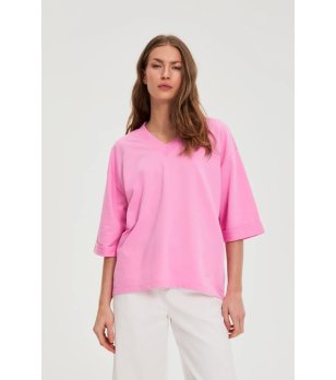 Розов суитшърт с къс ръкав снимка