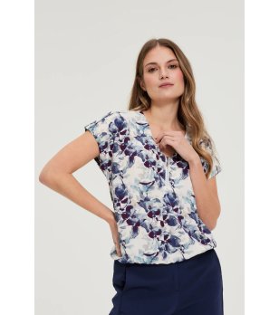 Дамска флорална риза с цип  снимка