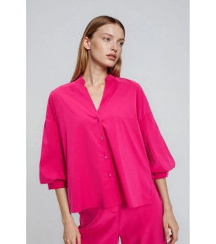 Дамска розова риза с 3/4 ръкав  снимка