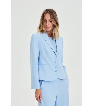 Светлосин дамски блейзър снимка