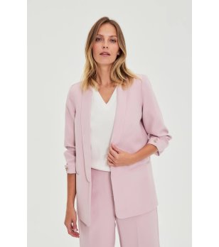 Дамско розово сако с 3/4 ръкав снимка