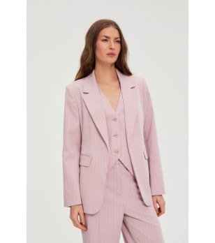 Дамско розово сако на райета снимка