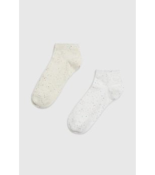 Дамски бели къси чорапи на цветни точици Moodo снимка