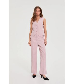 Дамски розов панталон на райета снимка