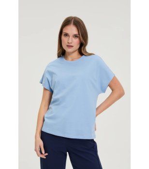 Синя дамска тениска с къс ръкав снимка