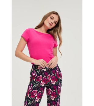 Цикламена дамска тениска с къс ръкав снимка