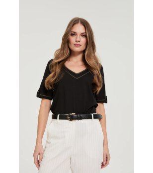 Дамски черен колан с тясна катарама снимка