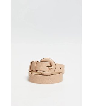 Бежов колан с кръгла тока снимка